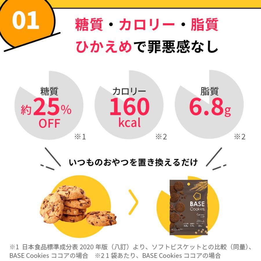 Amazon.co.jp: ベースクッキー ココア 16袋 置き換えダイエット
