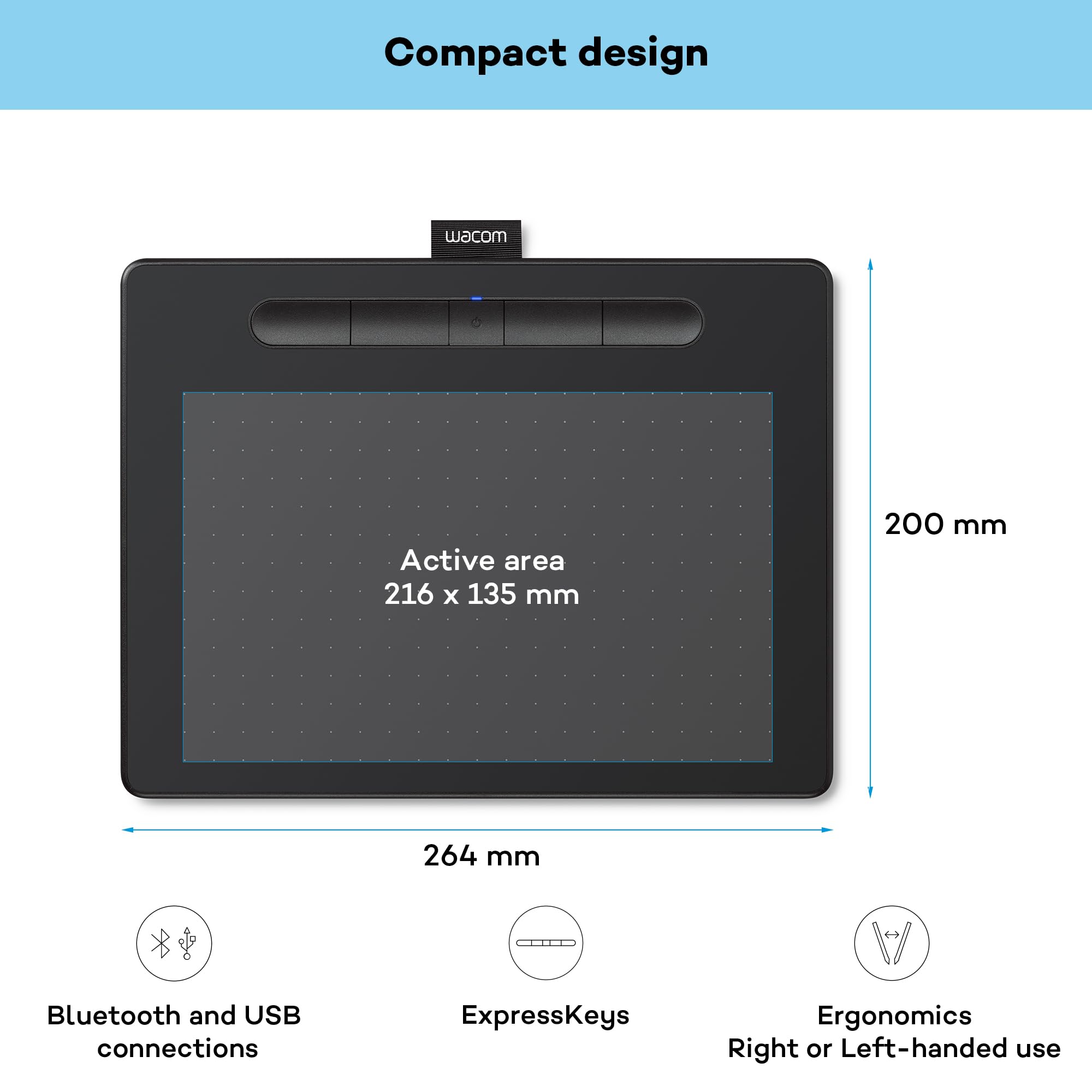 Amazon | Wacom Intuos M Bluetooth graphic tablet 2540 lpi 216 x
