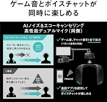 Amazon.co.jp: パナソニック ゲーミングネックスピーカー SC-GNW30