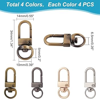 Amazon.com: PH PandaHall Key Chain Clips, 16 Pieces 4 Colors Metal