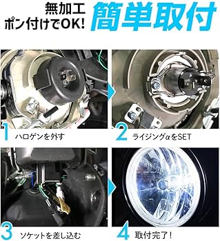 Amazon.co.jp: スフィアライト バイク RIZINGα H4 Hi/Lo LED ヘッド