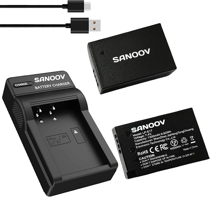 Amazon | Sanoov LP-E17 2*1300mAh 大容量バッテリーFor RP R50 M6