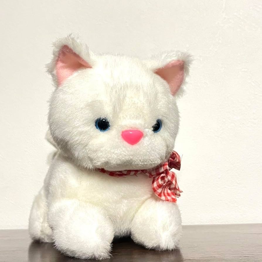 Amazon.co.jp: ねこ ぬいぐるみ ハチワレ レトロ 白猫 昭和レトロ 吉徳