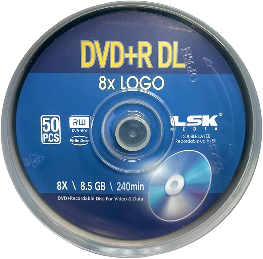 Amazon.com: DVD+R DL Double Layer Logo 8X 8.5GB 240min Video – LSK