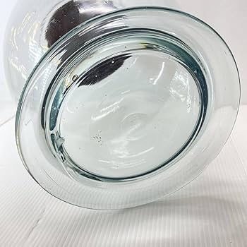 Amazon｜地球瓶 レトロ 菓子瓶 ガラス瓶 気泡 アンティーク 蓋付