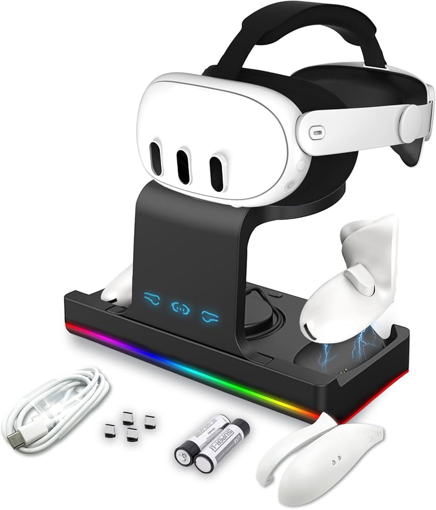 Amazon.co.jp: Meta Quest 3用RGB充電ドック、VRコントローラーと