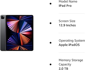 Amazon.com : Apple 2021 12.9-inch iPad Pro (Wi‐Fi, 2TB) - Space