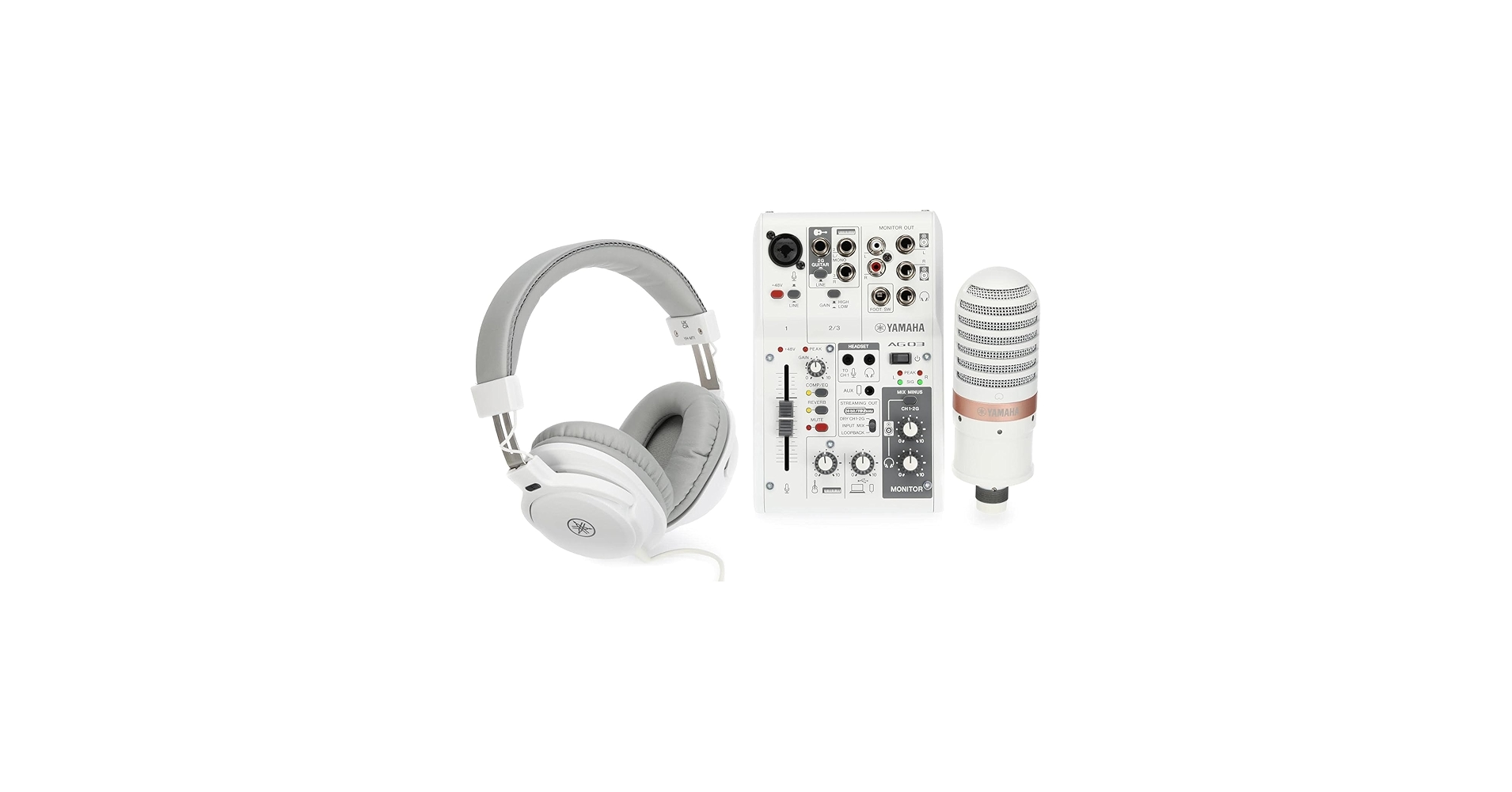 Amazon.com: Yamaha AG03MK2 White Live Streaming Kit with mixer/USB