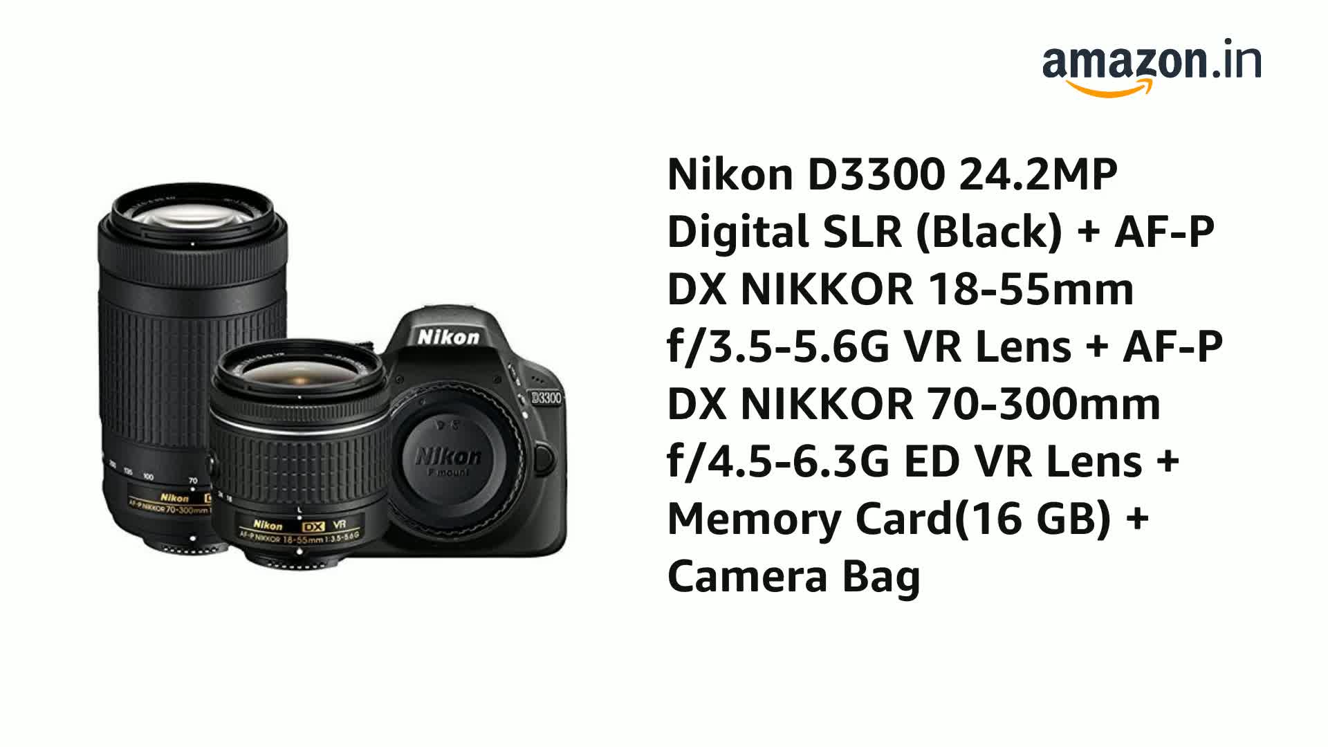 Buy Nikon D3300 24.2MP Digital SLR (Black) + AF-P DX NIKKOR 18