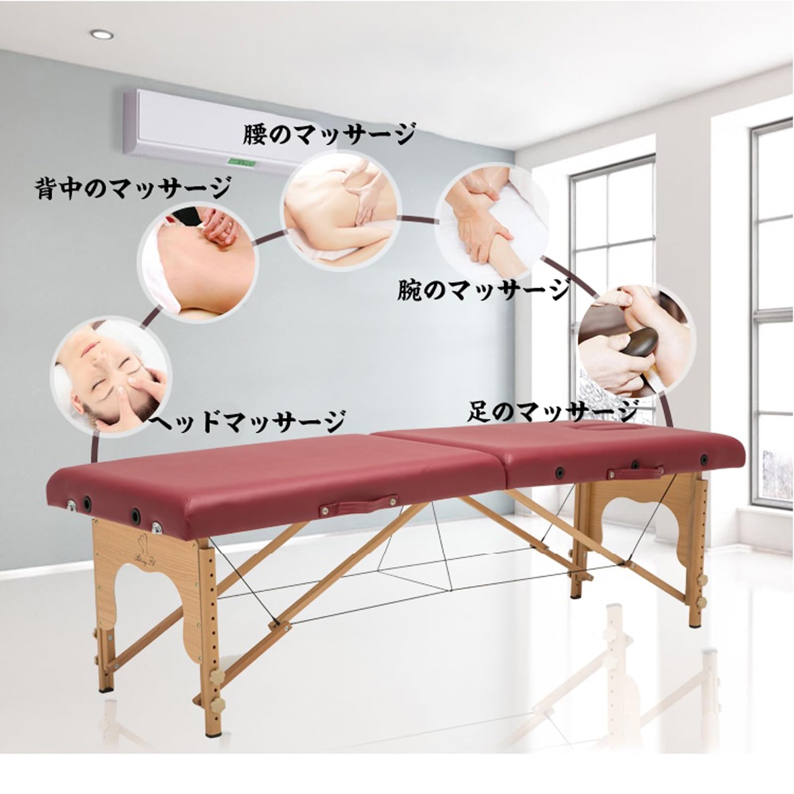 Amazon.co.jp: 折りたたみマッサージベッド、低反発マッサージ台、穴付