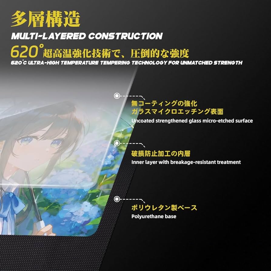 Amazon.co.jp: TALONGAMES ガラス ゲーミングマウスパッド 大型 プロ