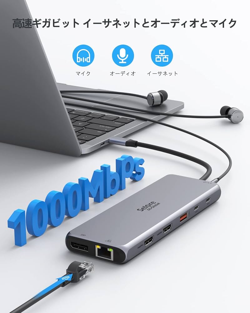 Amazon | ドッキングステーション type c 13-in-1 usbハブ hdmi 2つ