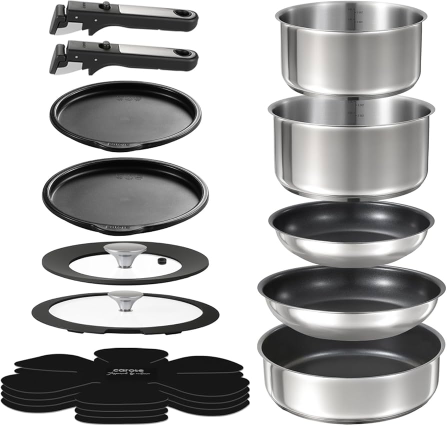 Amazon.co.jp: CAROTE カローテ フライパン セット 15点 ステンレス IH
