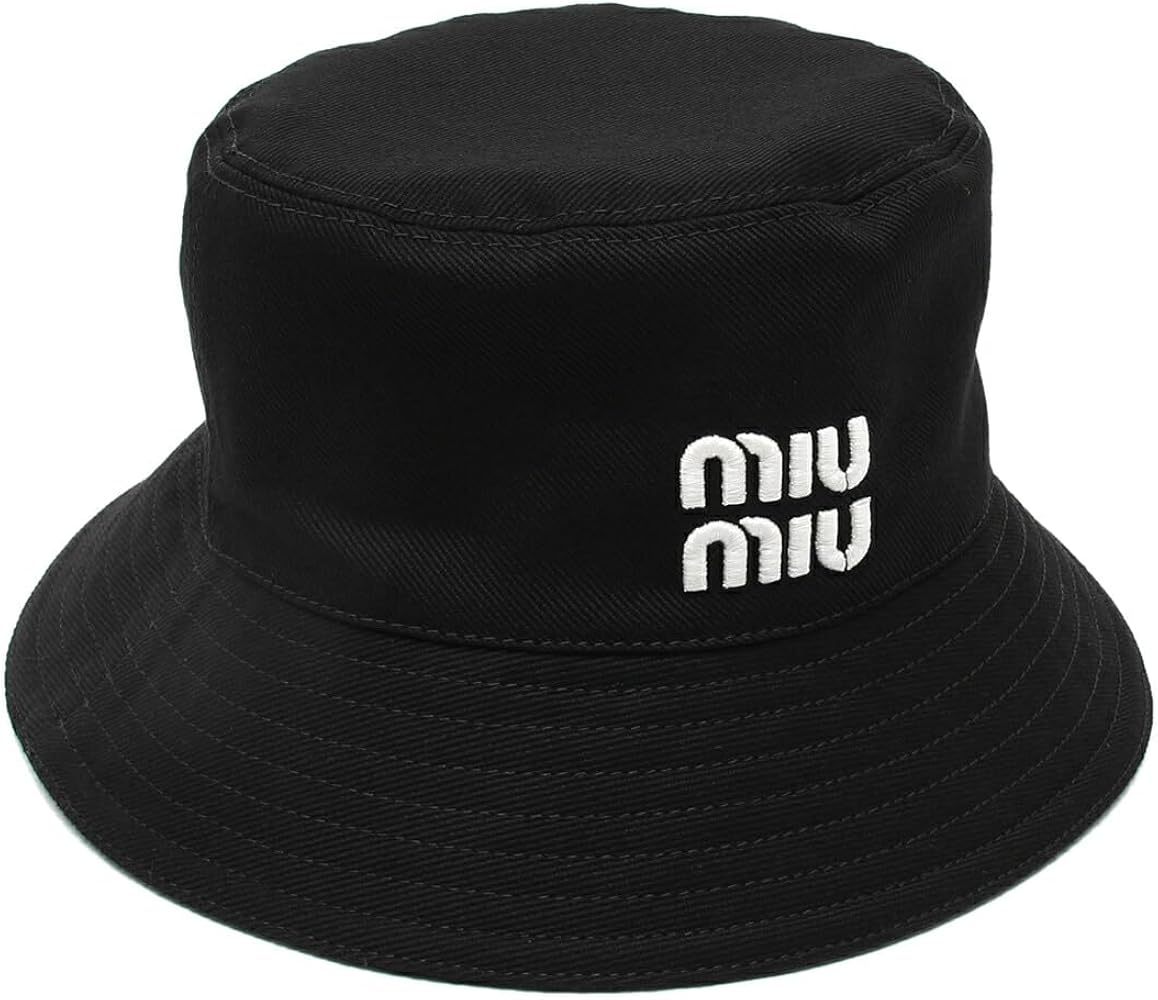 Amazon | [ミュウミュウ] 帽子 ドリル バケットハット バケハ ブラック