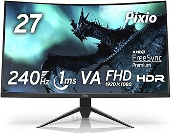 Amazon.co.jp: Pixio PXC279 湾曲 ゲーミングモニター 27インチ FHD VA