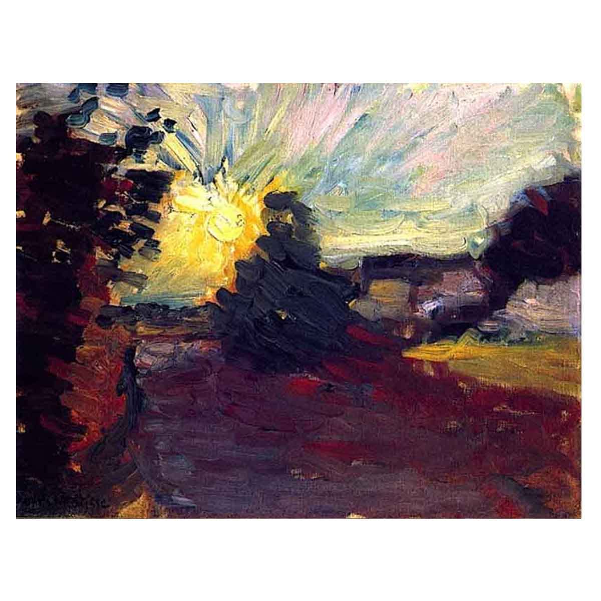 Amazon.co.jp: アンリ・マティス《コルシカ島の夕日》居間および寝室の