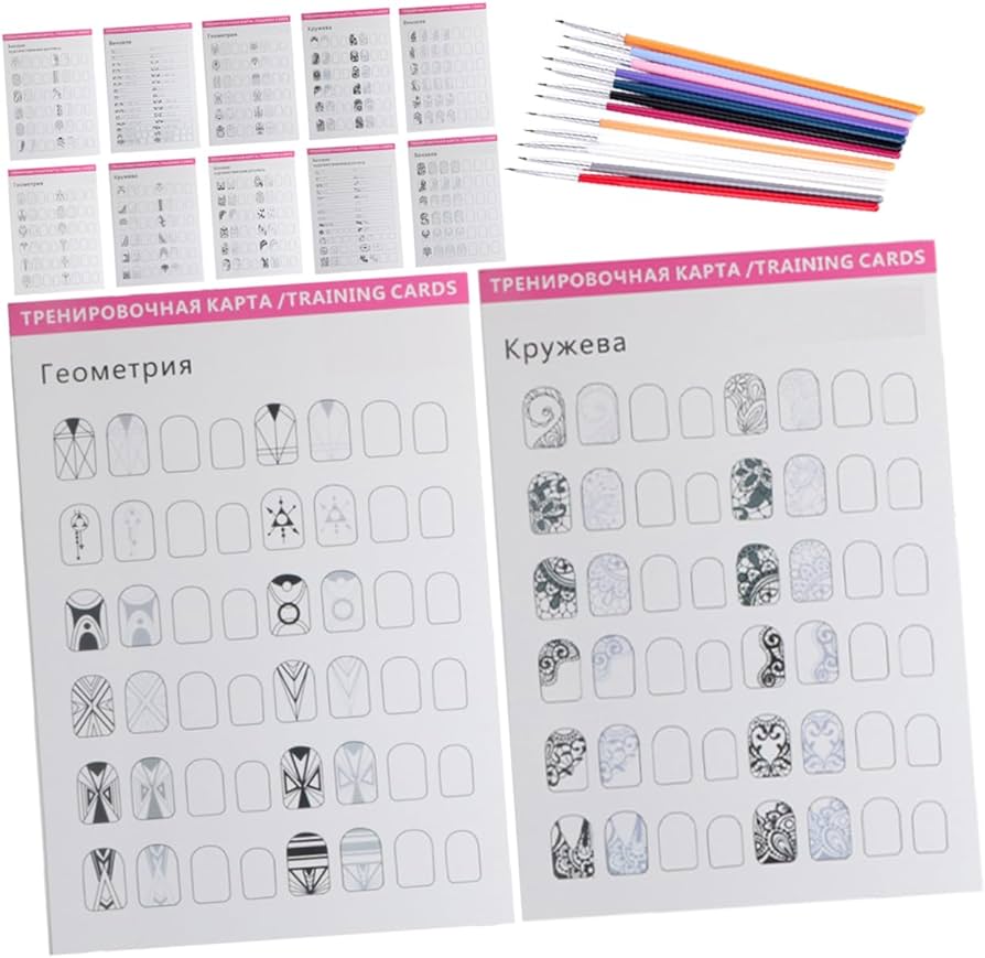 Amazon.co.jp: VINTORKY 1セットネイルアート練習用 手描き