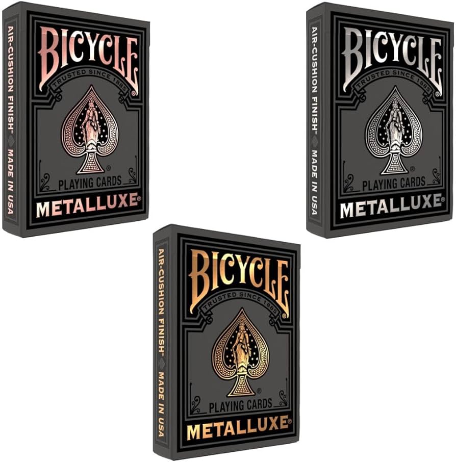 Amazon.co.jp: Bicycle Black Metalluxe 3パックセット - ゴールド
