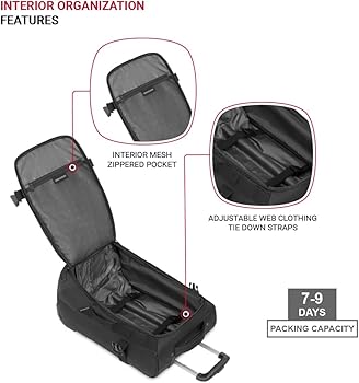 Amazon.com | SwissGear Apex Exec Wheeled Rolling Duffel Bag, Black