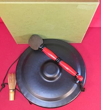 Amazon.co.jp: 茶道具『銅鑼(径30,5cm)＋バイ』尺ドラ 撥 鉄製 桴 朝鮮