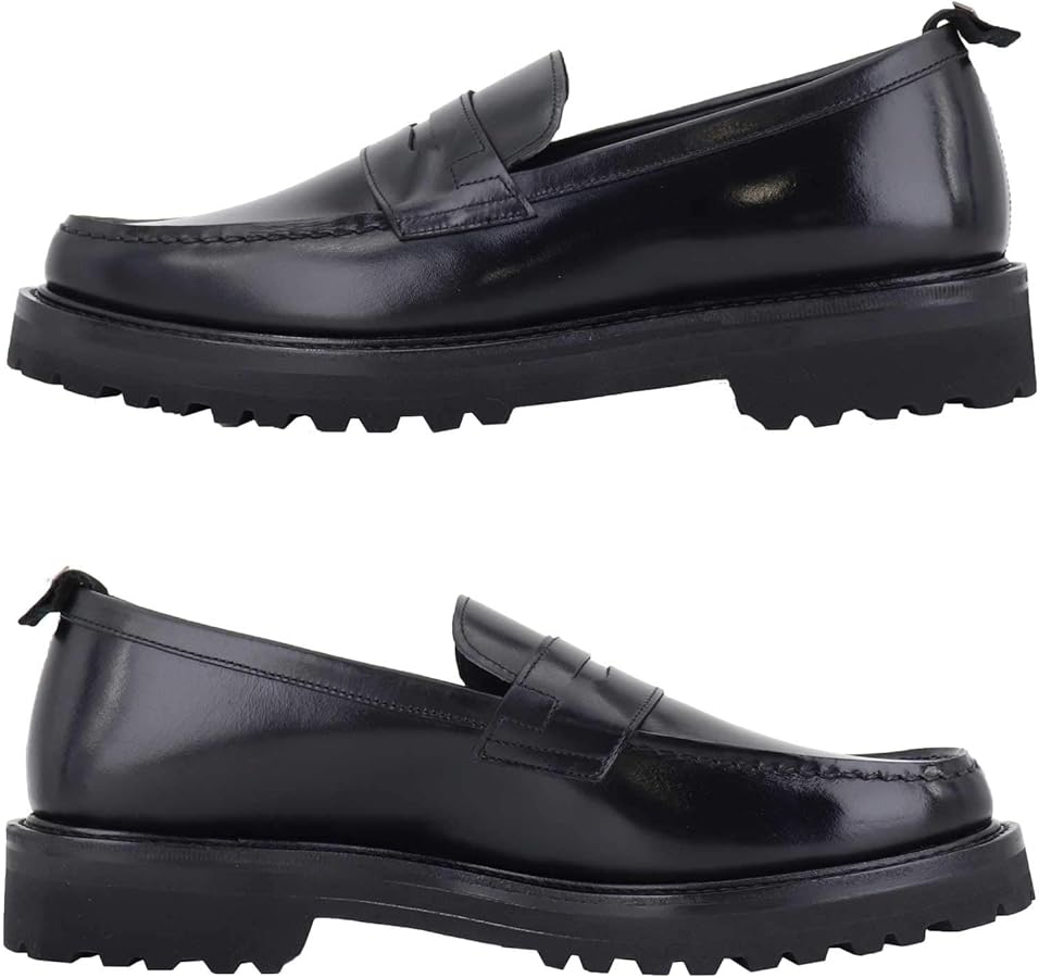 Amazon | [ダブルエイチ] レザーシューズ メンズ カーフレザー コイン