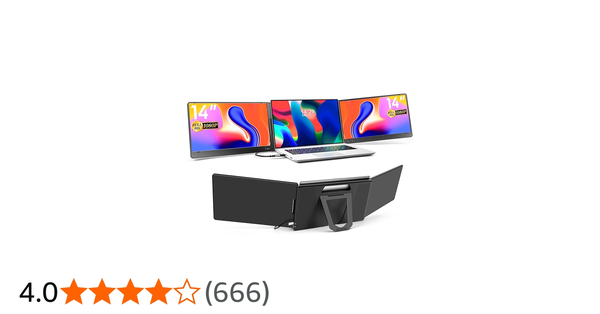 Amazon.co.jp: KOGODA トリプルモニター 14インチ モバイルデュアル