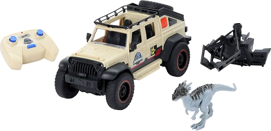 Amazon.com: Matchbox RC Jurassic World Dominion Jeep Gladiator, 6
