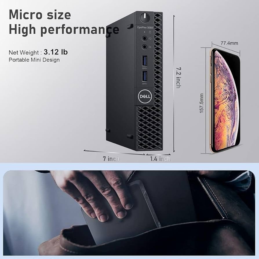 Dell OptiPlex 3050 Micro Desktop Computer, Intel Core i5-7500T