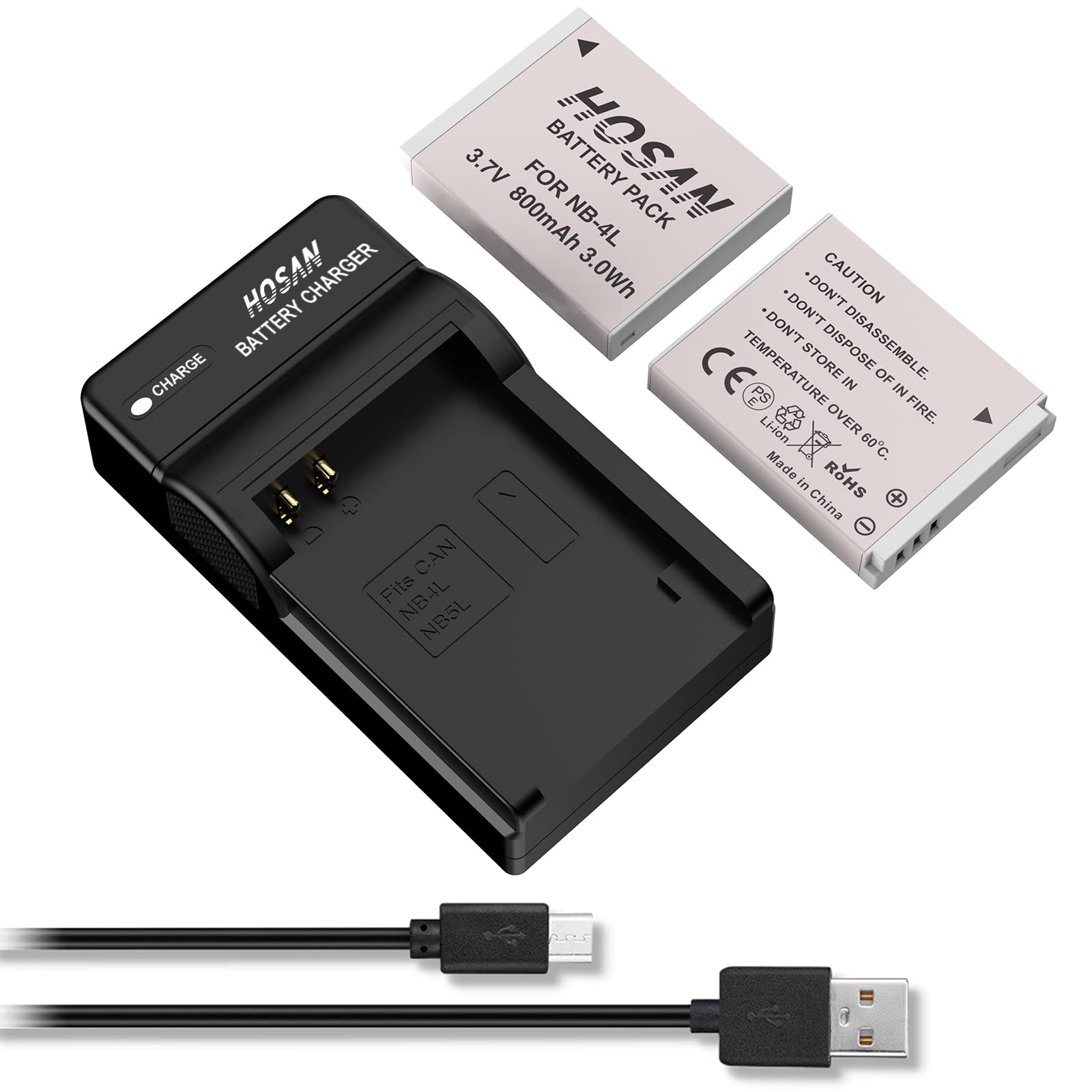 Amazon | HOSAN NB-4L 互換バッテリー 2個 + 充電器 対応機種 Canon NB