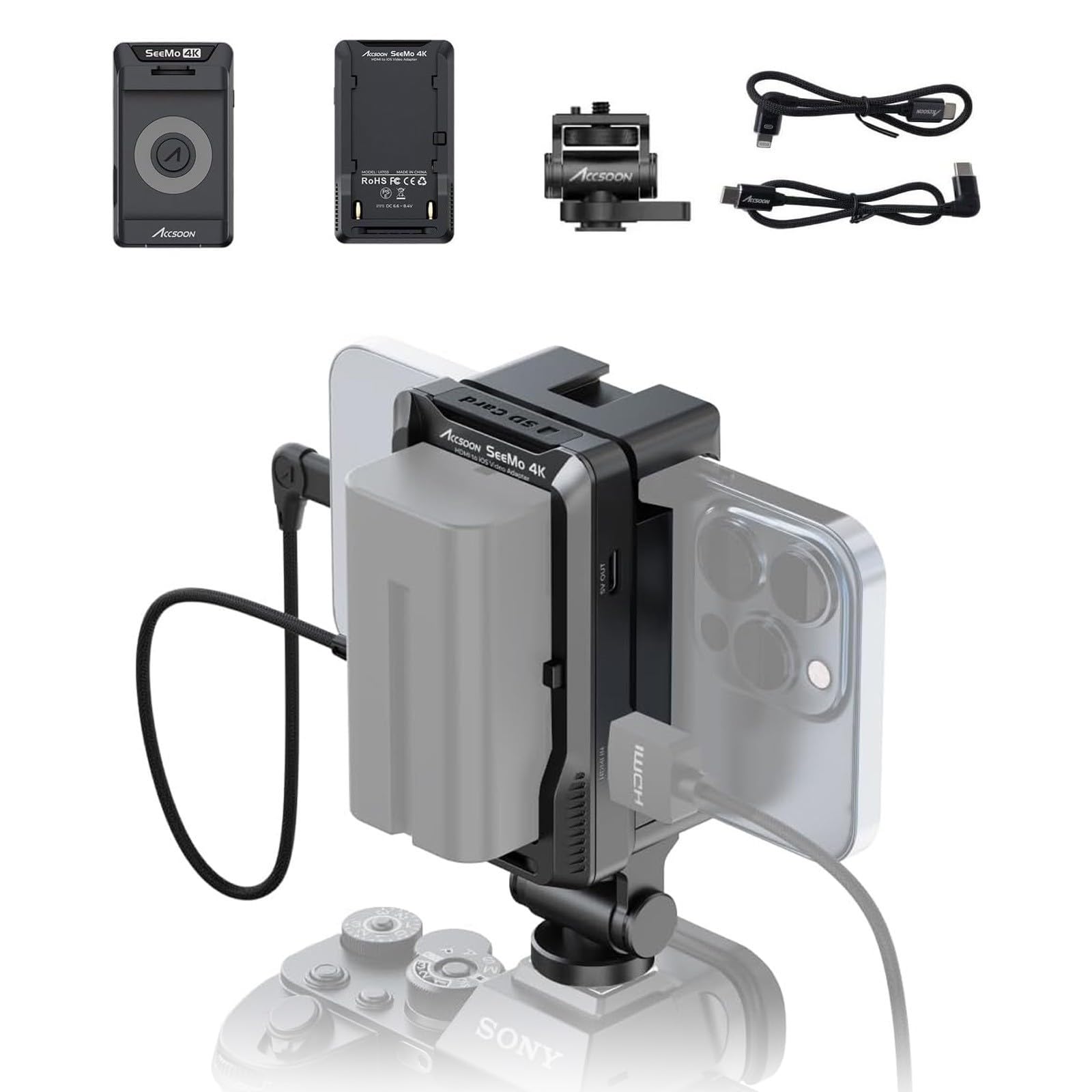 Amazon | Accsoon SeeMo 4K HDMI ビデオ トランスミッター アダプター