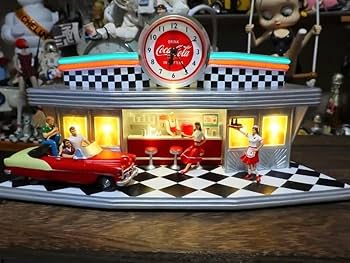 Amazon | 爆レアコカコーラ アメリカンダイナー ジオラマクロック 50s