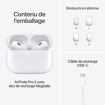 Amazon.com: Apple AirPods Pro(第二代)無線耳塞,附USB-C 充電,主動降