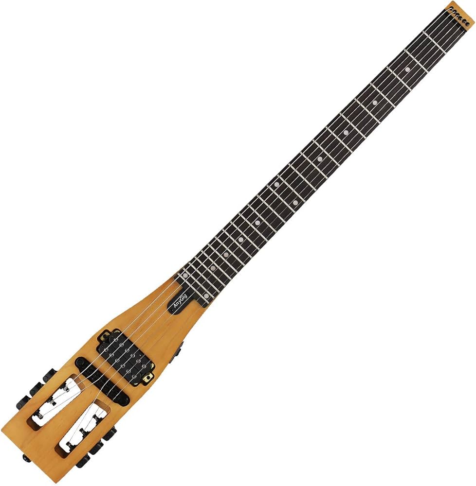 Anygig Electric Guitar Practice Portable Travel 82CM 1.6KG Brown