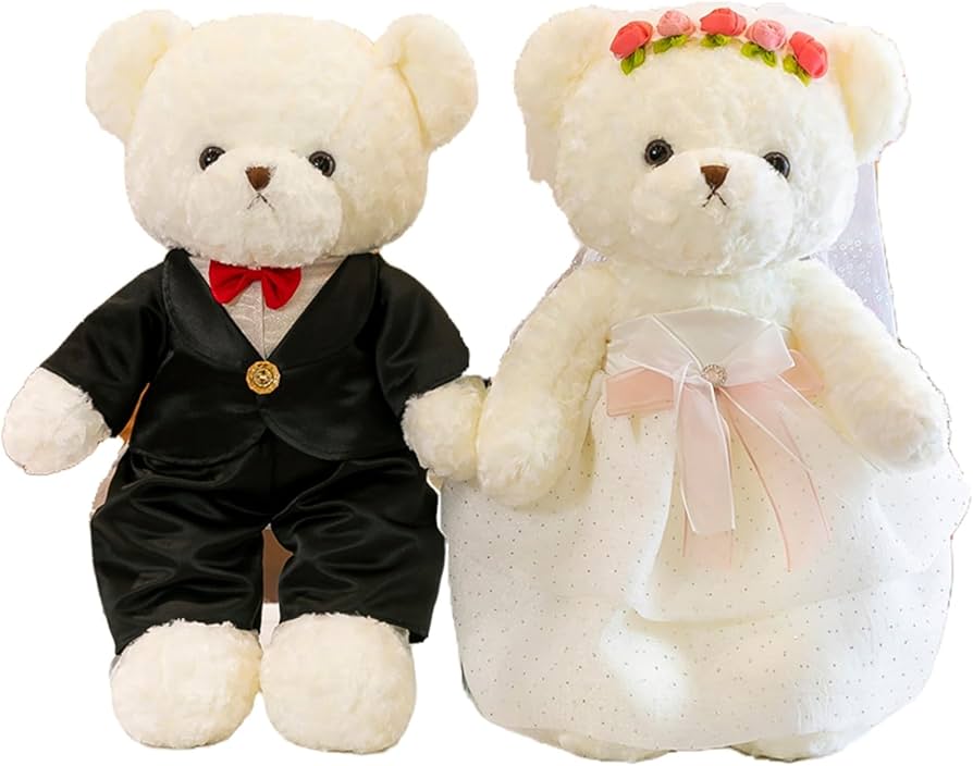 Amazon.co.jp: テディベア ペア カップル 花嫁ドレス スーツ