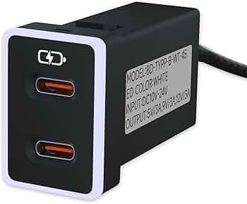 Amazon.co.jp: 車用充電器 トヨタ USB C デュアルポート充電器 PD 3.0