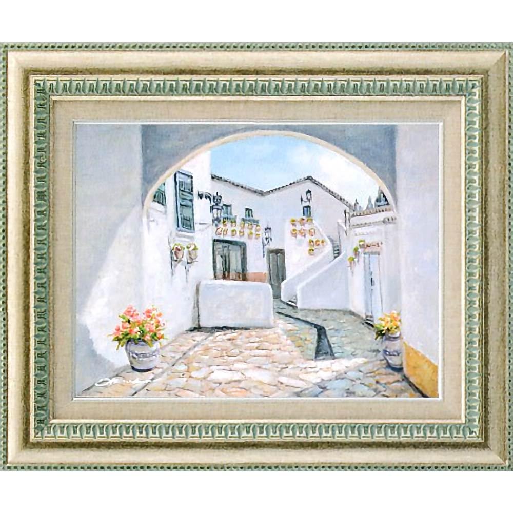 風景画 油彩画 建物と交通機関 F6号 風景画 油彩画 建物と交通機関 F6