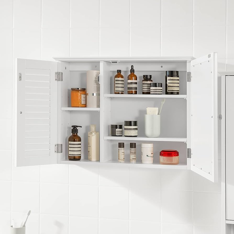 Amazon.co.jp: Haotian BZR55-W ホワイトミラーキャビネット バス