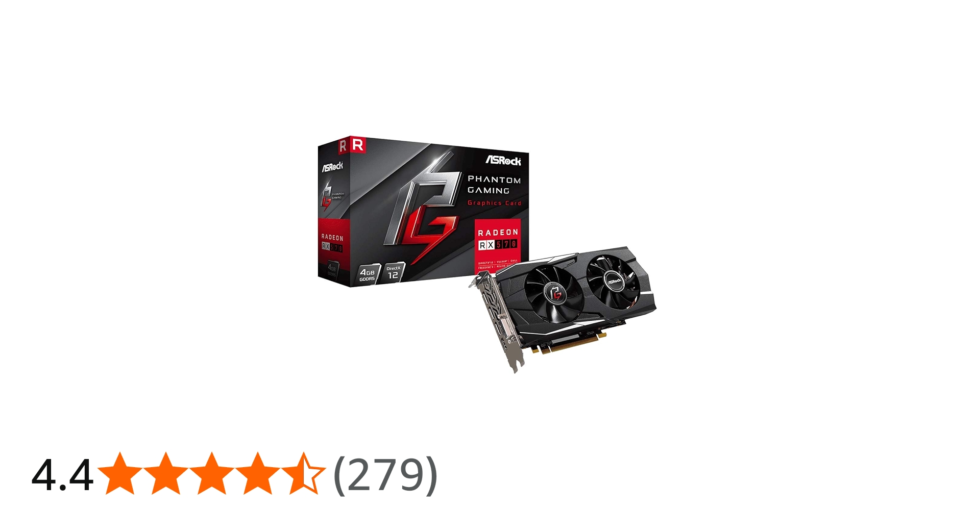 Amazon | Asrock 90-GA0K00-00UANF graphics card Radeon RX 570 4 GB