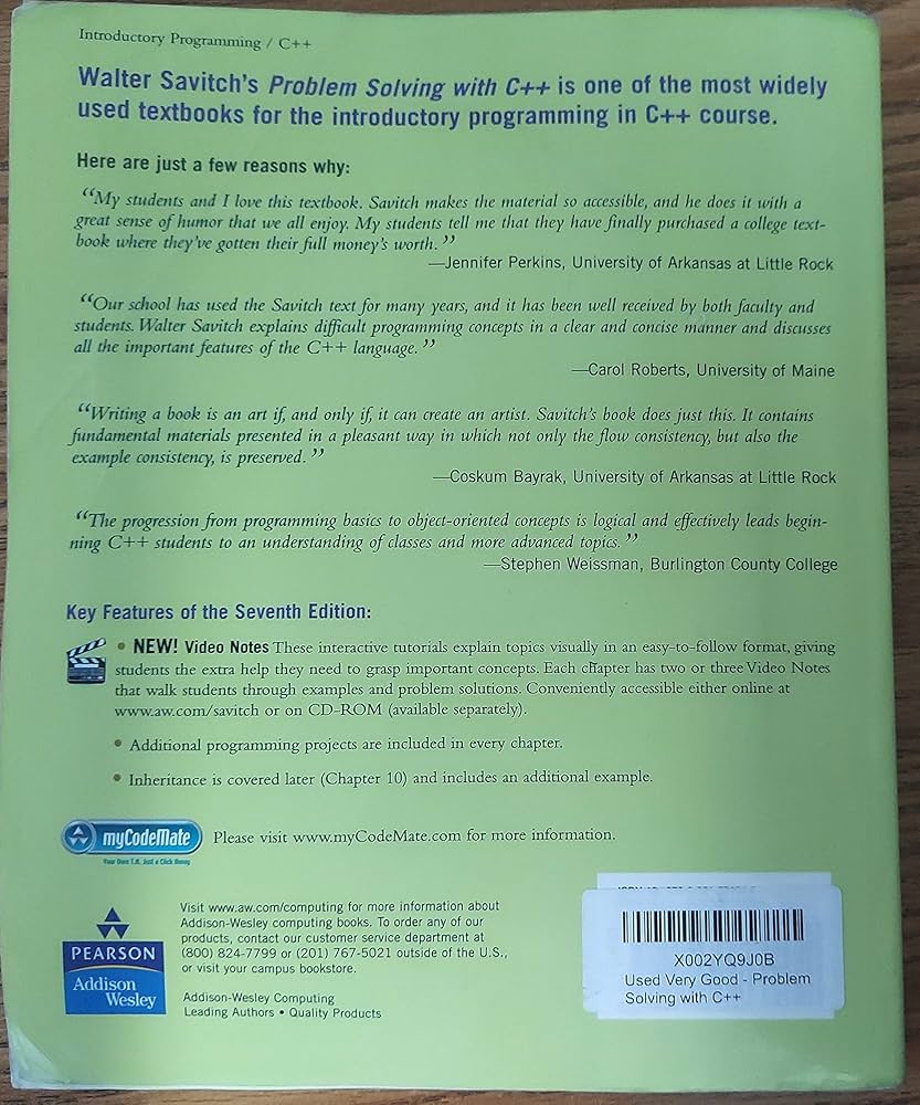 Amazon.com: Problem Solving with C++: 9780321531346: Savitch