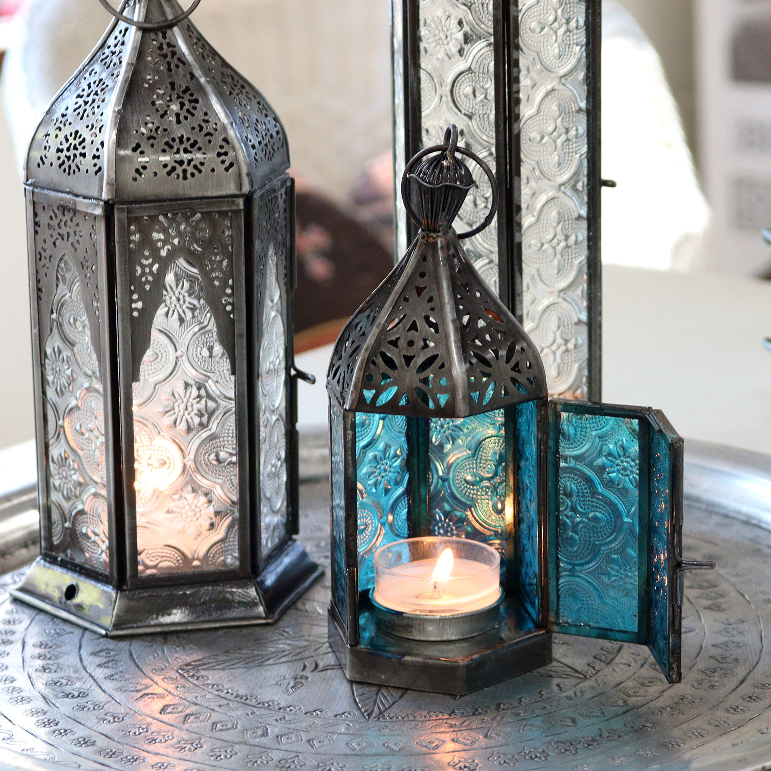 Amazon.co.jp: モロッコランタン・キャンドルホルダー 高さ17.5cm