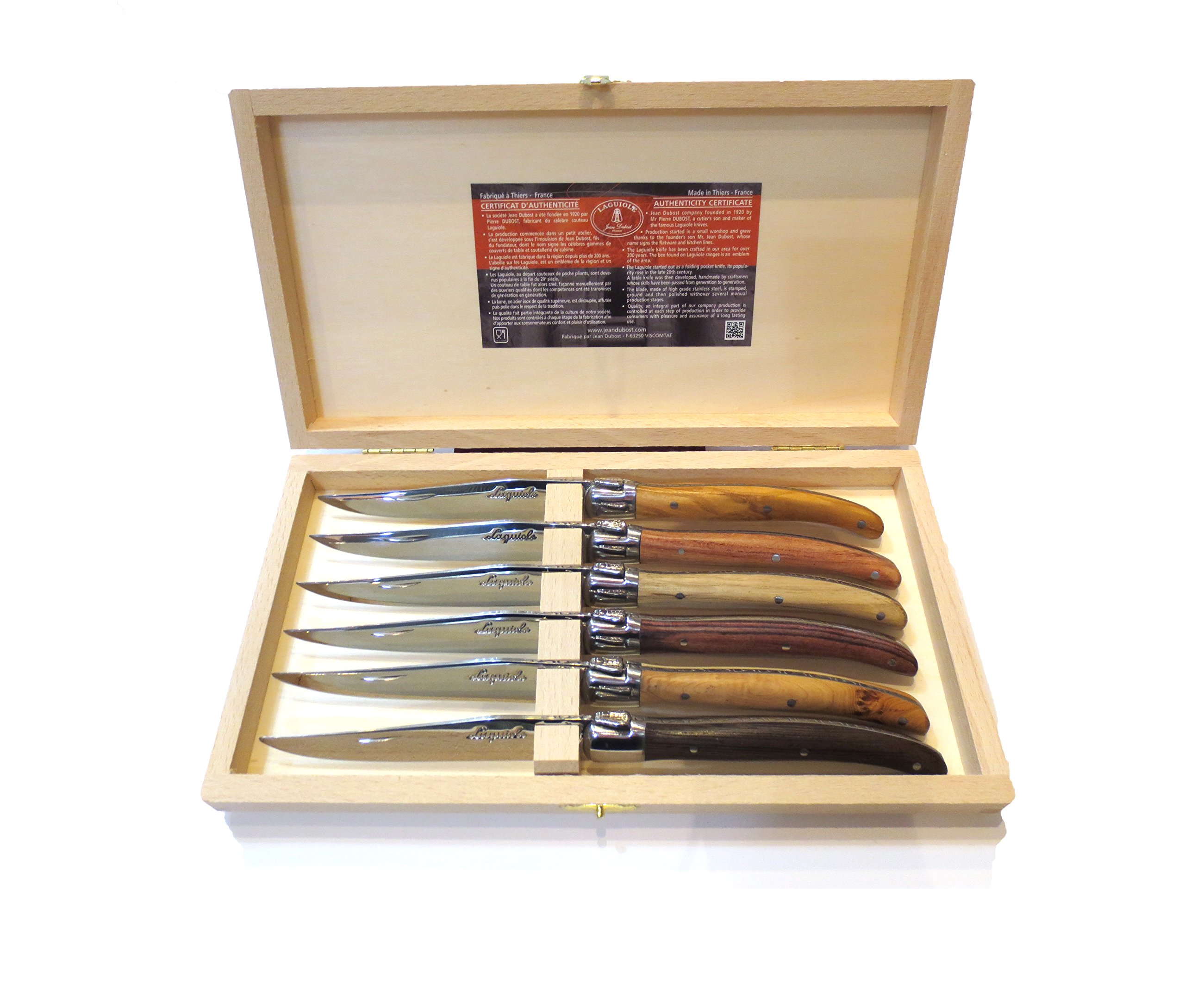 Amazon.co.jp: Jean Dubost ラギオールナイフ 木製ハンドル詰め合わせ