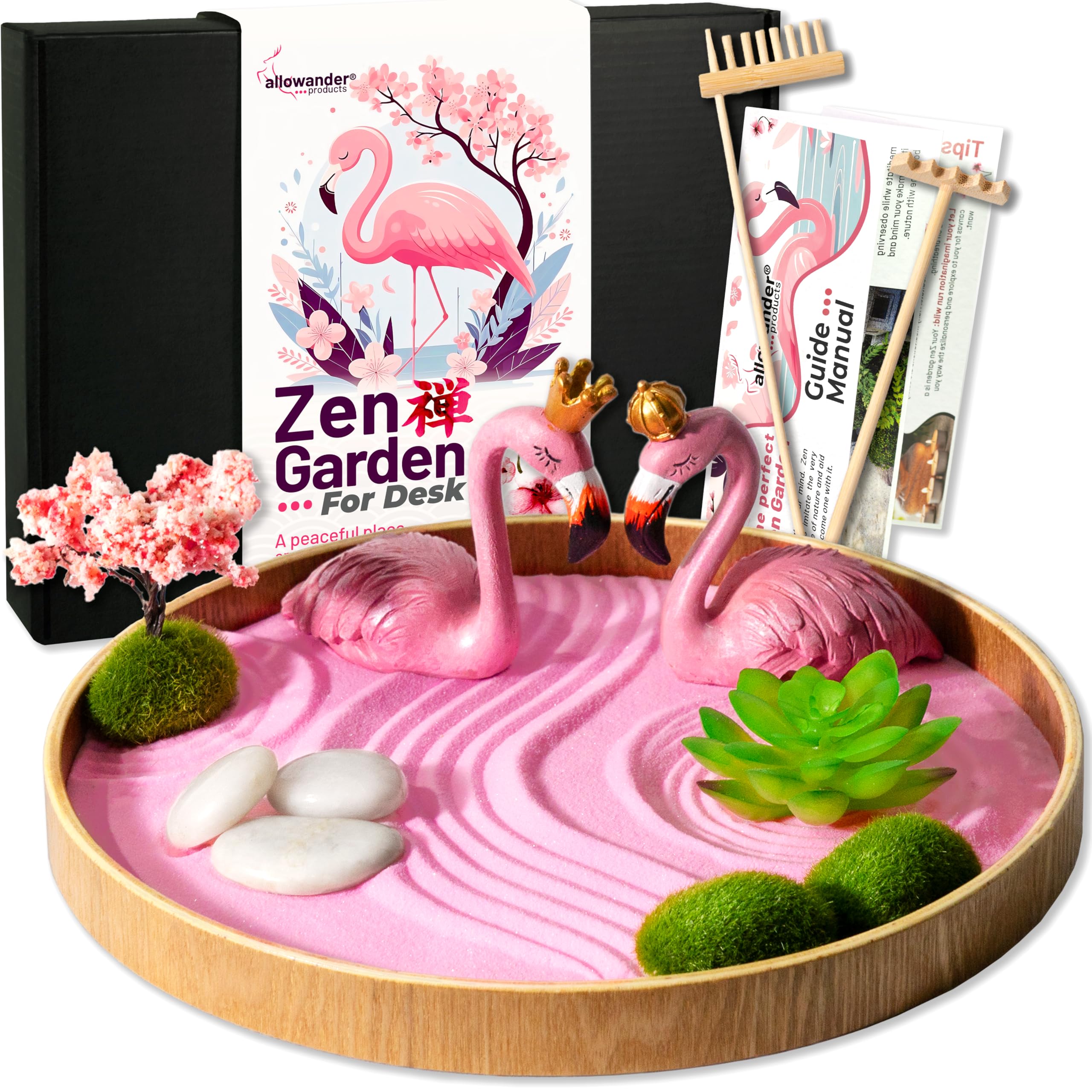 Amazon.com: Flamingo Zen Garden Kit for Desk, Cute Japanese