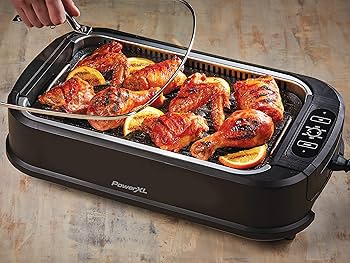 Power Smokeless Tempered Glass Lid and Turbo Speed Smoke Extractor