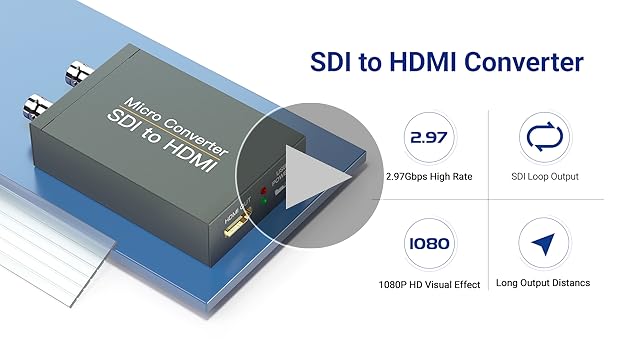 Amazon.com: SDI to HDMI Converter with SDI Loop Out, 1080p HD-SDI
