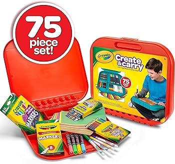 Amazon.com: Crayola Create 'N Carry Travel Art Set for Kids (75pcs