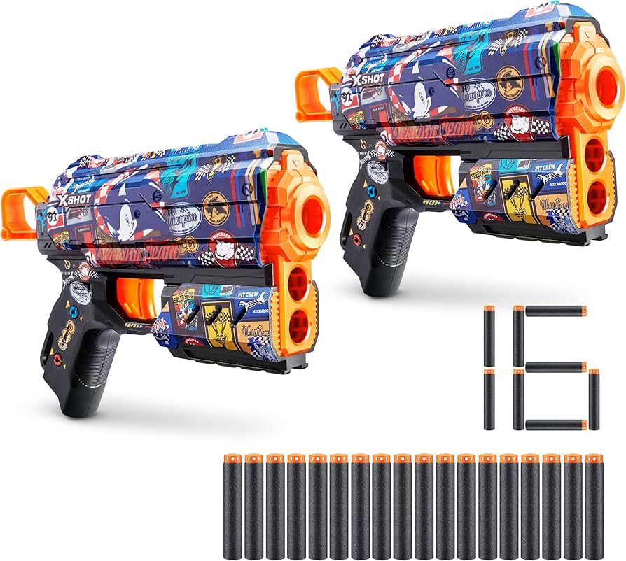 Amazon.com: XSHOT Skins Flux - Sonic Race Team (2 Pack + 16 Darts