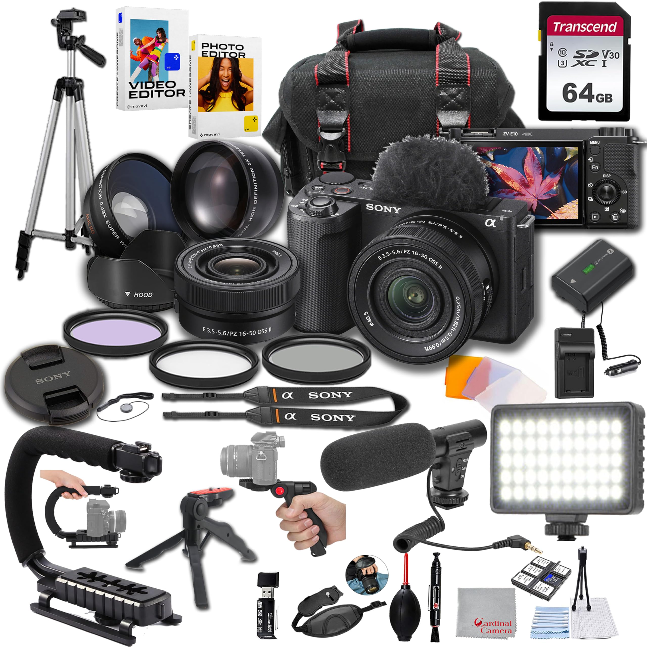 Amazon.com : Sony ZV-E10 II + 16-50mm Lens, LED Light, Microphone