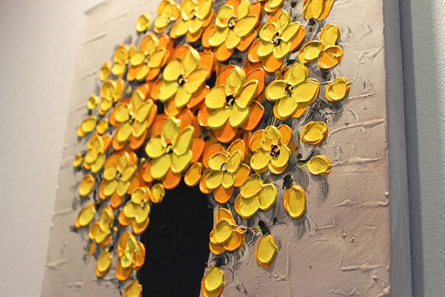 Amazon.co.jp: fuusui8 風水によい絵画 「花瓶の花々」金運 (黄色