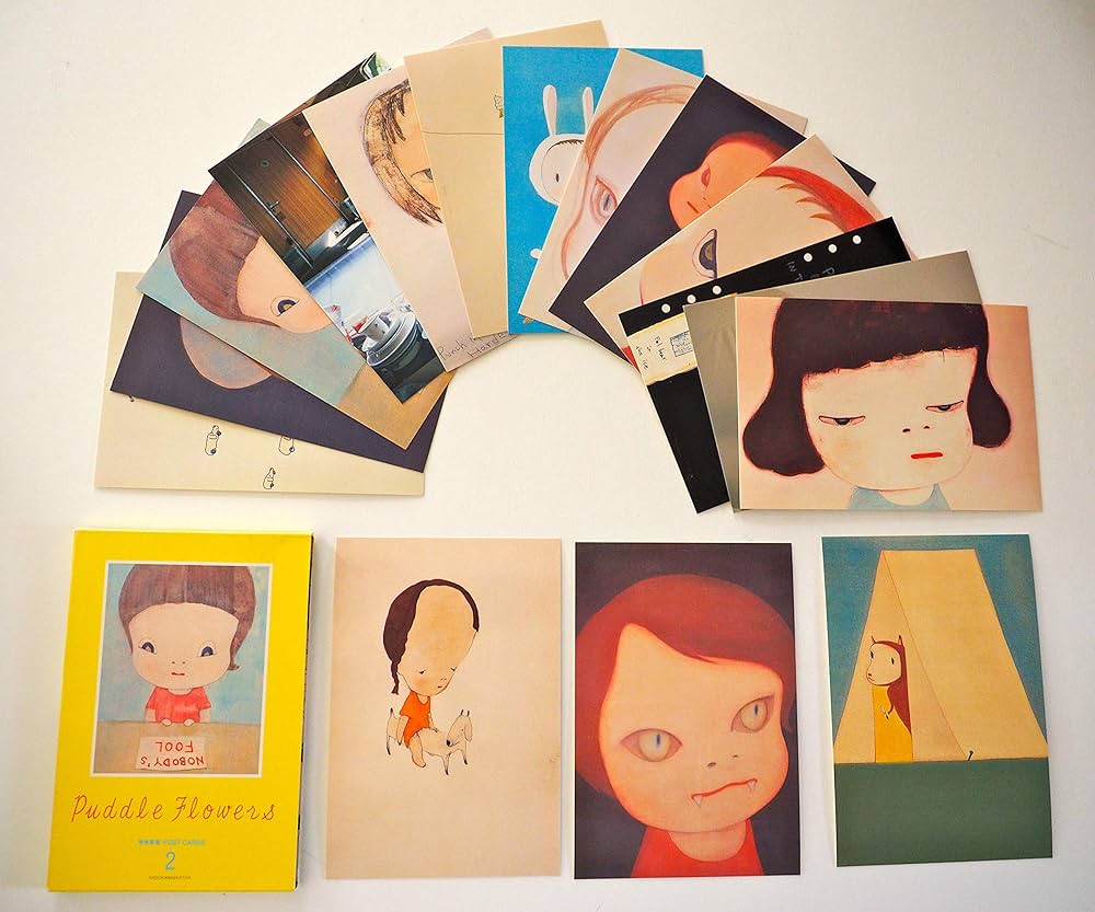 Amazon.co.jp: 奈良美智ポストカード 2 Puddle Flowers (Puddle