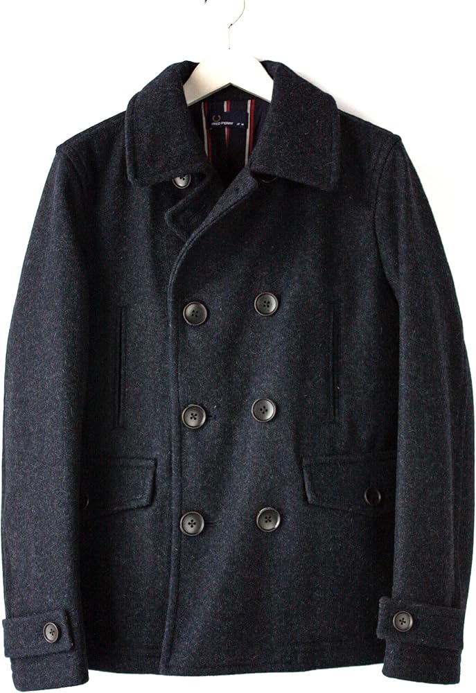 Amazon | (フレッドペリー)Fred Perry ピーコート F2364 01MIX NAVY